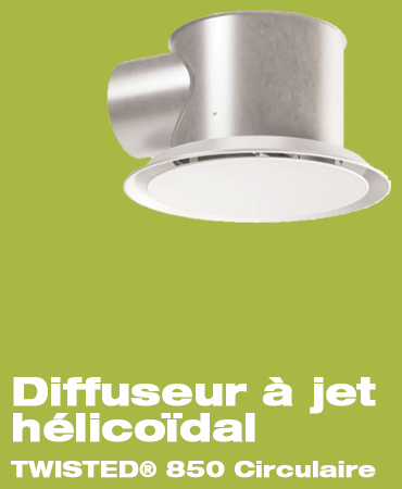 Diffuseur d'air à jet hélicoidal - Aldes - Twisted Circulaire